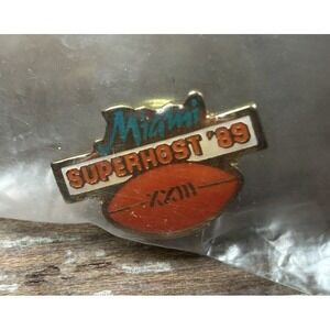 Miami Super Bowl Superhost 1989 Hat‎ Lapel Pin With Brand New